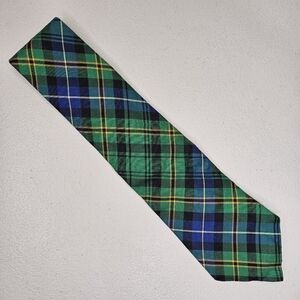 NEW Vintage 1990s GAP Mens Tie Plaid Tartan Green Blue